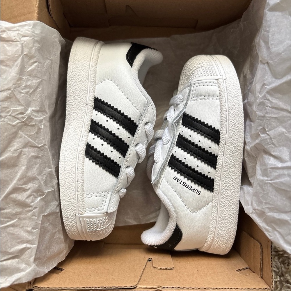 Adidas Superstar Kids' White and Black Shoes